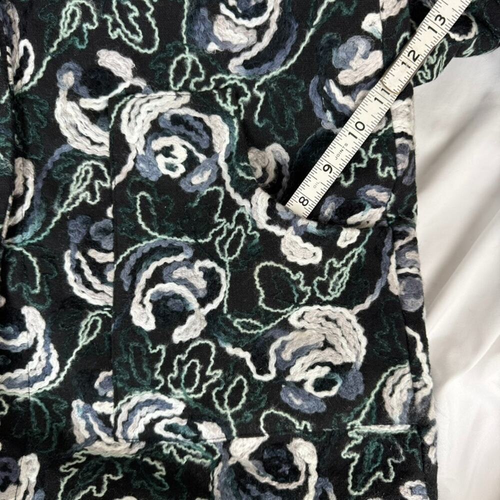 New $228 Anthropologie Floral Tapestry Embroidered Coat Hutch $260 Small Blue - Picture 13 of 15